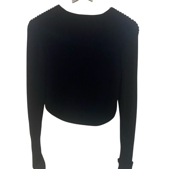 CAbi #3525 Cropped Prep Pullover Sweater in Black small - Picture 4 of 10